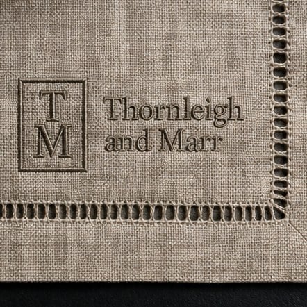 Branded linen napkins with logo