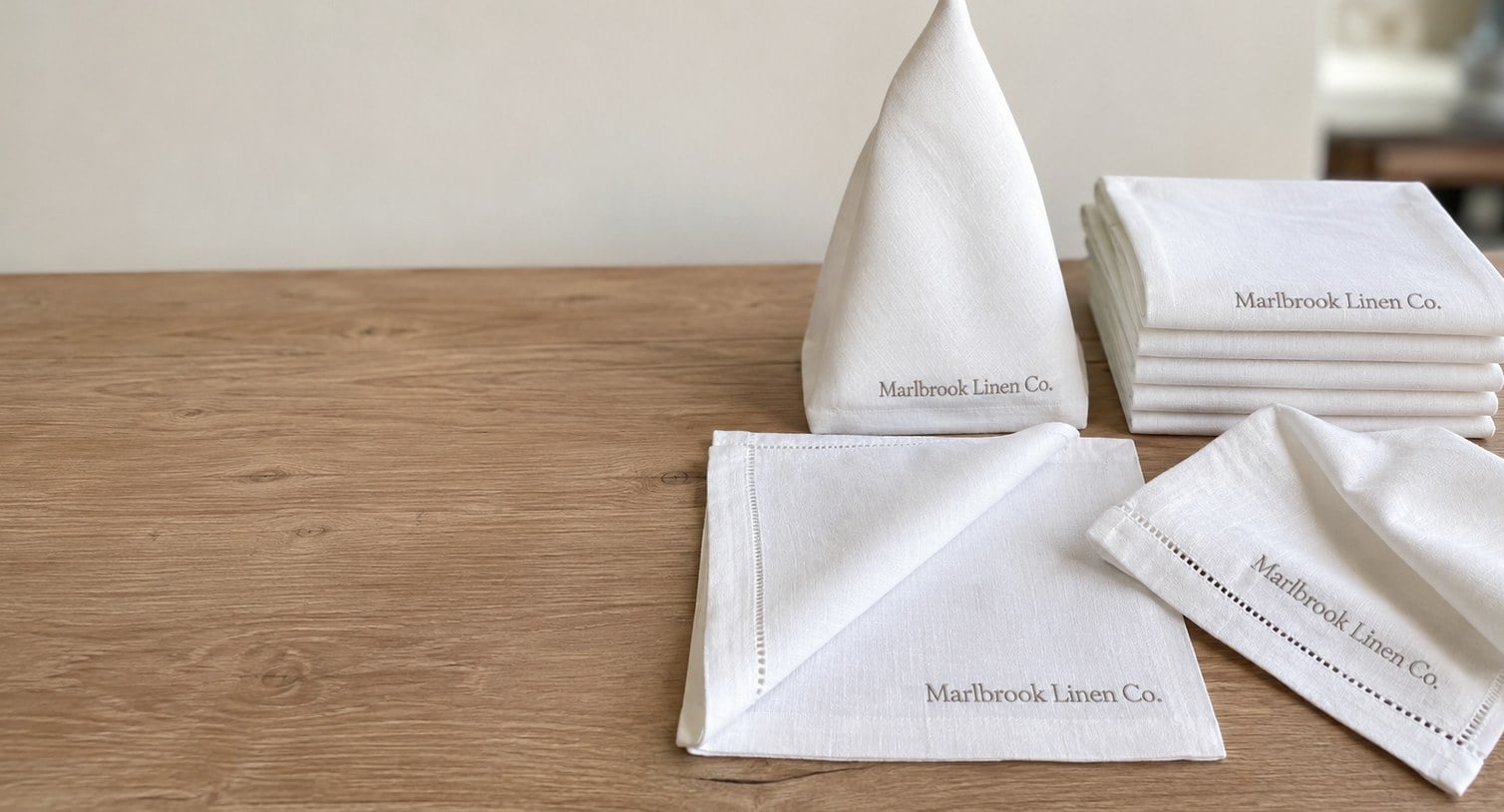 Custom printed linen napkins with logo
