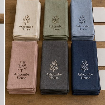 Customized linen napkins for fine dining and members clubs