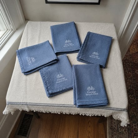 Promotional custom linen napkins with company logo